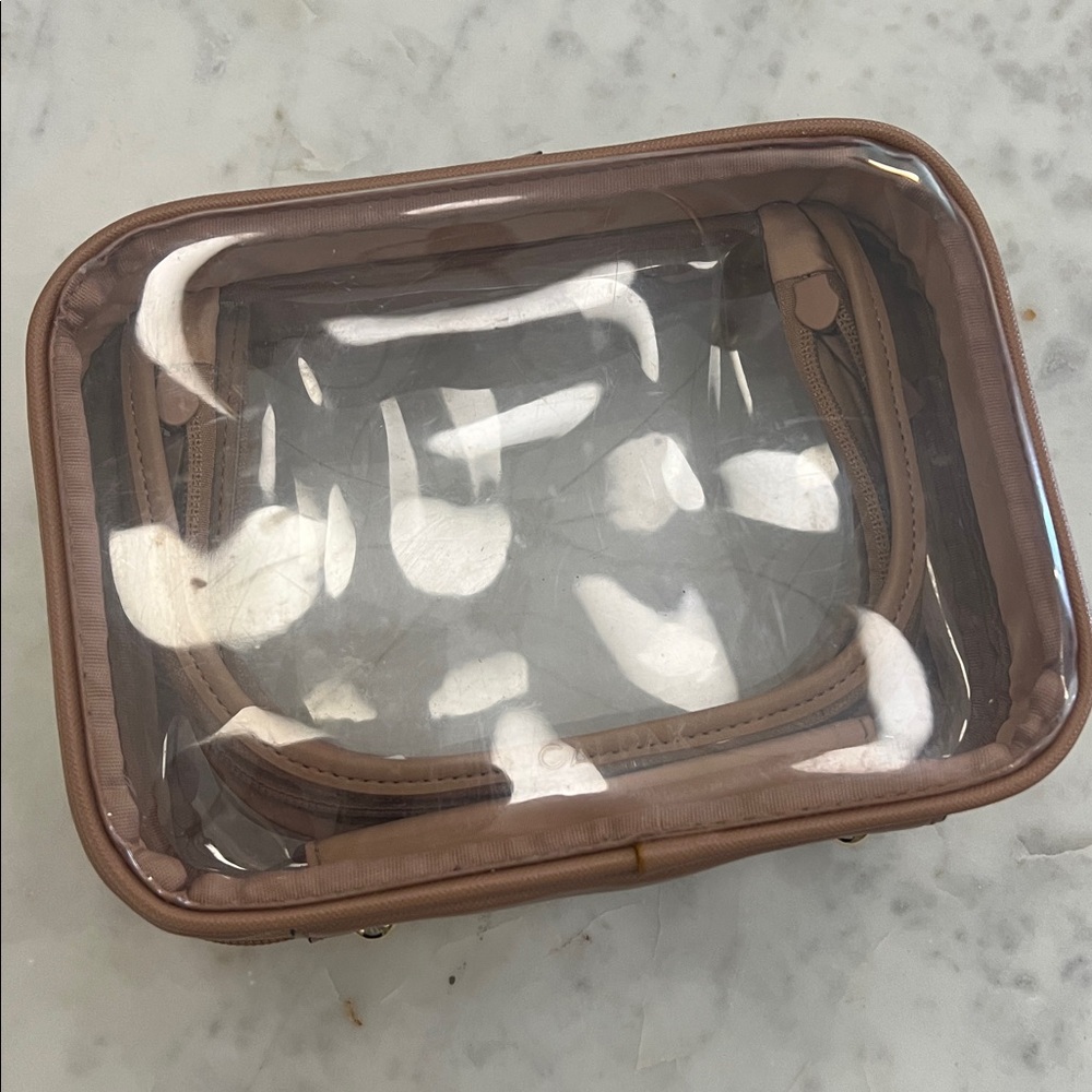 CALPAK clear small cosmetics case in Caramel - Picture 2 of 8